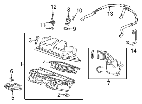 2016 Cadillac CT6 Filters Outlet Duct Diagram for 23349890