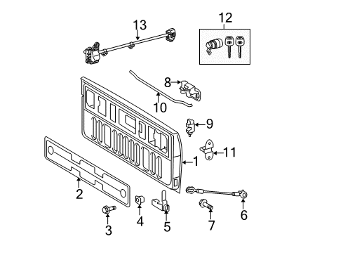 2007 Toyota Tundra Tail Gate Pivot Diagram for 66120-0C020