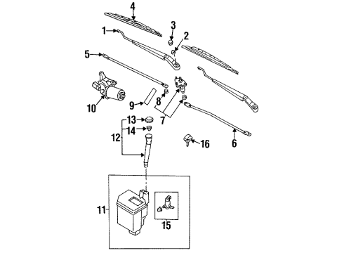 1998 Nissan 200SX Wiper & Washer Components Wiper Blade Refill Diagram for 28895-8B700