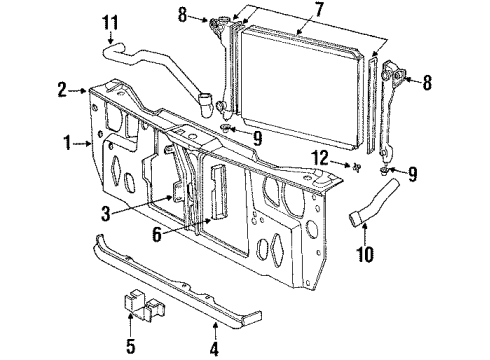 1992 Chrysler Imperial Radiator & Components, Radiator Support Bottle Diagram for 4546140