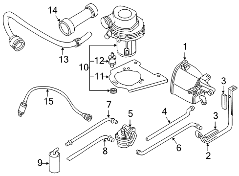 1999 BMW Z3 A.I.R. System Pressure Hose Assy Diagram for 11721432867