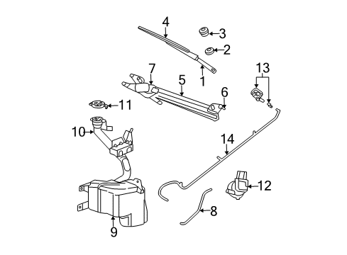 2004 Chrysler Pacifica Wiper & Washer Components Reservoir-Washer Diagram for 5102248AA