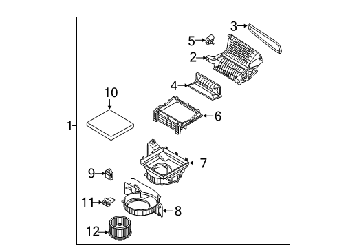 2020 Hyundai Santa Fe Blower Motor & Fan Case-Blower, LWR Diagram for 97112-S2000