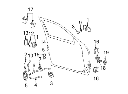 2004 GMC Sierra 2500 Front Door - Lock & Hardware Cylinder Kit, Front Side Door Lock(Uncoded) Diagram for 15298924