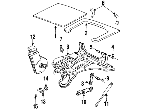 1997 BMW 850Ci Headlamps Left Headlight Cover Sealing Diagram for 51178108003