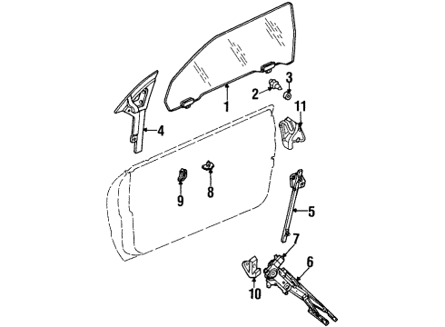 1999 Chrysler Sebring Glass - Door WEATHERSTRIP-Front Door Diagram for 4724390AC