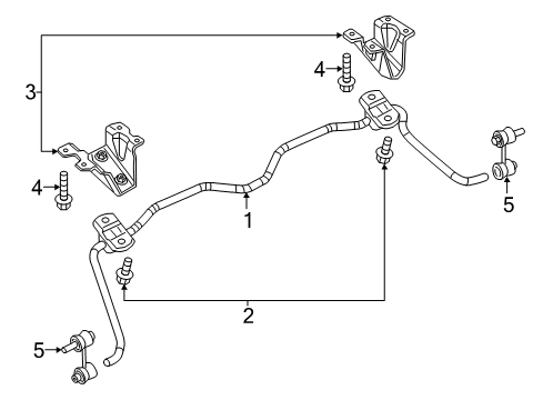 2016 Ram ProMaster City Stabilizer Bar & Components - Rear Bolt-STABILIZER Bar Diagram for 68263179AA