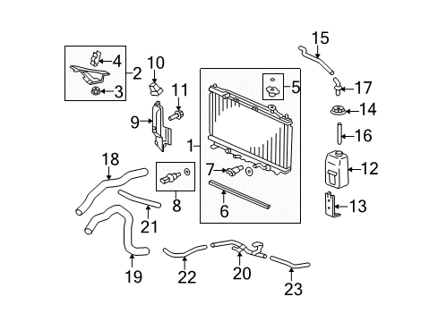 2012 Acura TSX Powertrain Control Bracket, Driver Side Radiator Mounting (Upper) Diagram for 74176-TP1-A00