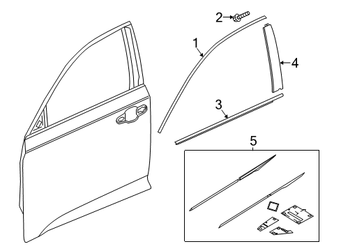 2018 Honda Accord Exterior Trim - Front Door GARN, L. FR. Diagram for 72470-TVA-A02