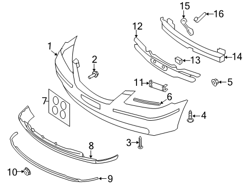 2007 Hyundai Azera Front Bumper Absorber-Front Bumper Energy Diagram for 86520-3L000