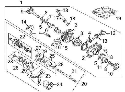 2001 GMC Sonoma Carrier & Front Axles Clamp, Front Wheel Drive Shaft Tri-Pot Joint Boot Outer Diagram for 7844092