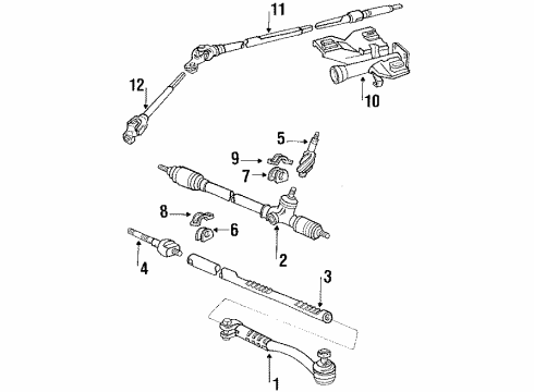 1985 Toyota Tercel Steering Column & Wheel, Steering Gear & Linkage Valve Assy, Power Steering Control Diagram for 44210-16020