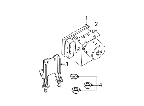 2007 Dodge Charger ABS Components Anti-Lock Brake System Module Diagram for 68003539AB