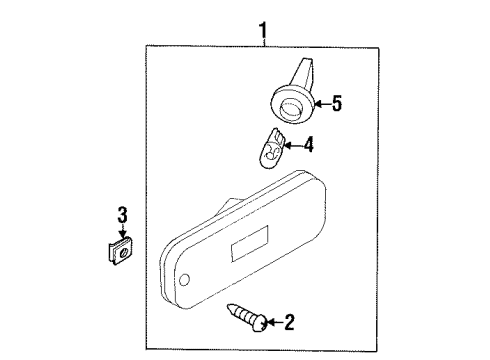 2001 Infiniti G20 Bulbs Side Marker Lamp Socket Assembly Diagram for 26255-30R00