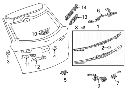 2021 Cadillac XT5 Lift Gate Harness Diagram for 84799460