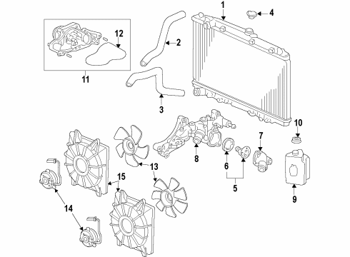 2010 Acura ZDX Cooling System, Radiator, Water Pump, Cooling Fan Motor, Cooling Fan Diagram for 19030-RP6-A01