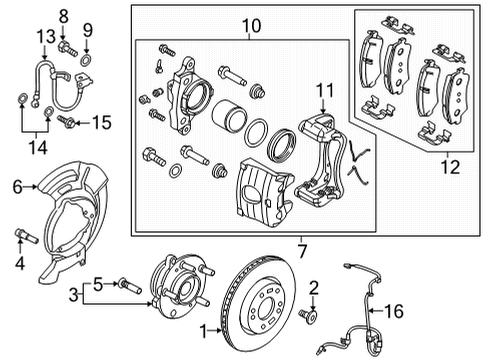 2021 Hyundai Elantra Front Brakes Disc-Front Wheel Brake Diagram for 51712-L1000