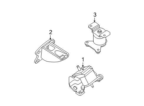 2018 Nissan Frontier Engine & Trans Mounting Engine Mount Bracket, Left Diagram for 11233-EA000