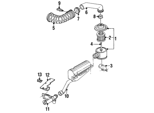 1995 Buick Century Air Intake DUCT, Air Cleaner and Silencer Diagram for 12517953