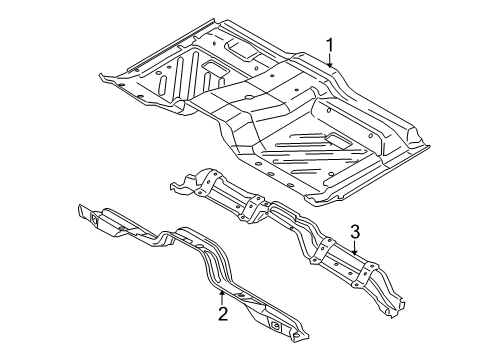 2016 Lincoln Navigator Floor & Rails Front Crossmember Diagram for 7L1Z-7810414-A