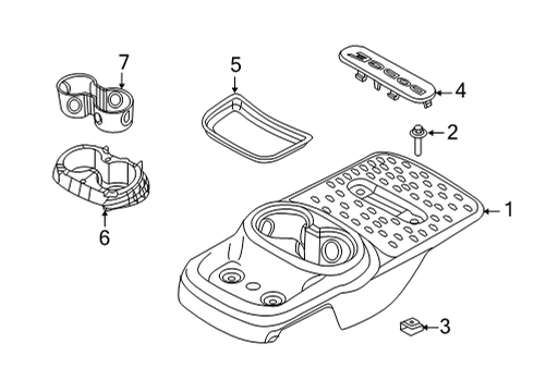 2021 Dodge Durango Center Console Console-Floor Diagram for 1WQ01DX9AB