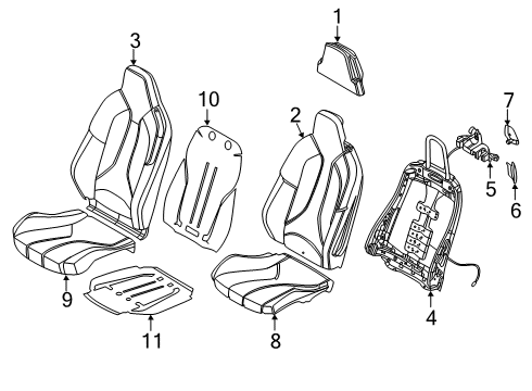 2019 BMW i8 Seat Components HEATER ELEMENT FOR SPORT SEA Diagram for 52107326663