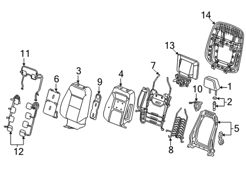 2021 Cadillac Escalade Driver Seat Components Mat Diagram for 13536966