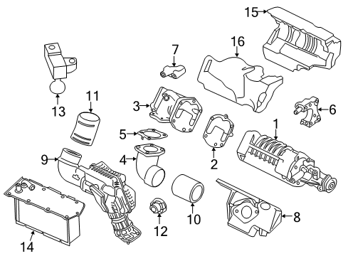 2014 Nissan Pathfinder Supercharger Insulator-Supercharger Diagram for 14199-3KY0A