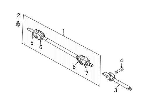 2022 Kia Seltos Drive Axles - Front Joint Kit-Diff Side Diagram for 495L3Q5220