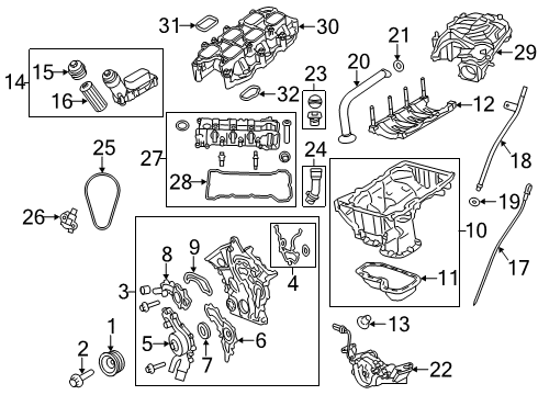 2021 Jeep Wrangler Engine Parts Intake Manifold Diagram for 68241844AF
