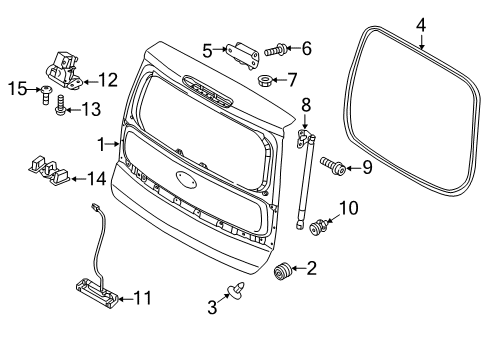 2014 Kia Soul Lift Gate Lifter Assembly-Tail Gate Diagram for 81770B2000