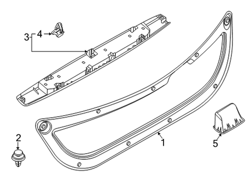 2020 Toyota Yaris Interior Trim - Lift Gate Upper Trim Panel Diagram for 64790-WB001
