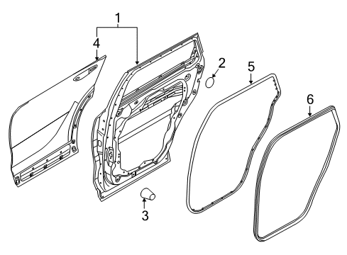 2019 Kia Sorento Rear Door WEATHERSTRIP-Rear Door Body Side Diagram for 83120C5000