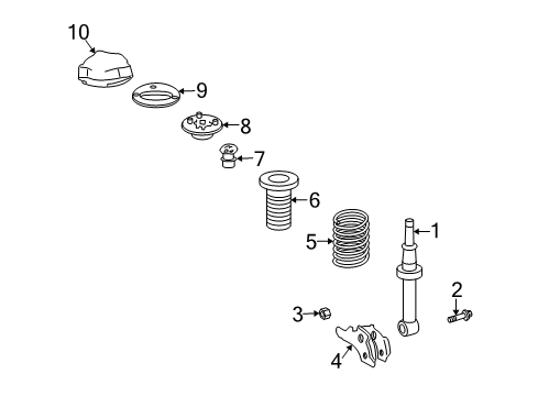 2005 Lexus SC430 Struts & Components - Front Bolt(For Front Shock Absorber Bracket Lower) Diagram for 90105-14087