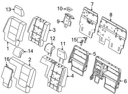 2015 Ford Police Interceptor Utility Second Row Seats Headrest Cover Diagram for DB5Z-78501A05-BA