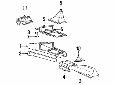 1992 Hyundai Scoupe Center Console Bracket-Front Console Front Mounting Diagram for 84616-24100