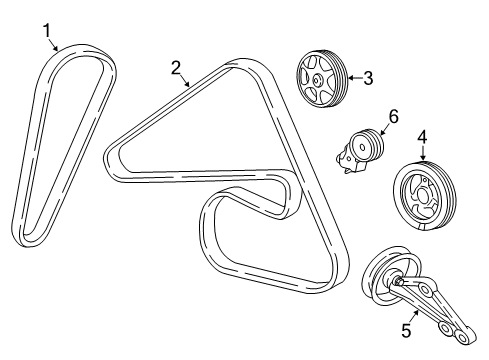 2002 Ford Escape Belts & Pulleys Serpentine Idler Pulley Diagram for XU3Z-8678-AB