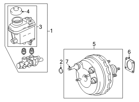 2009 Toyota Sequoia Hydraulic System Booster Assembly Diagram for 44610-0C101