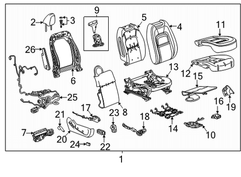 2019 GMC Canyon Passenger Seat Components Wire Harness Diagram for 84264640