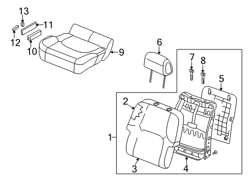 2009 Nissan Frontier Passenger Seat Components ESCUTCHEON Diagram for 87332-ZS00C