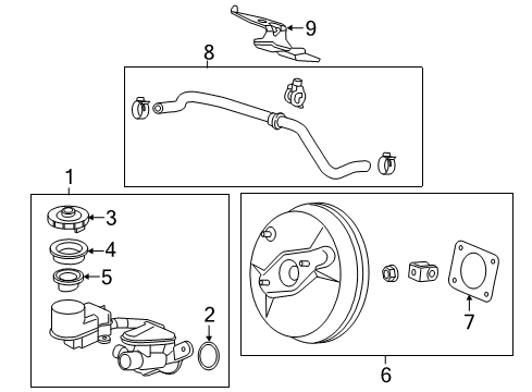 2014 Honda Civic Hydraulic System Stay, Master Power Tube Diagram for 46406-TR7-A00