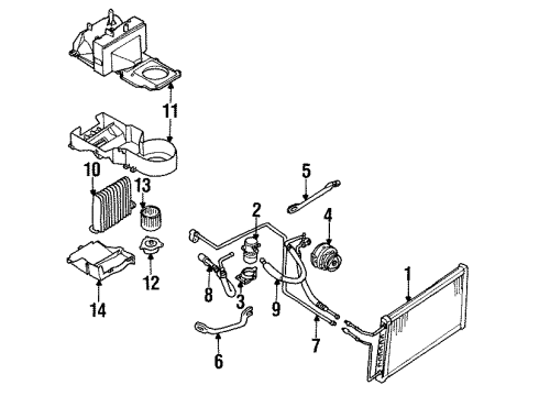 1991 Oldsmobile Custom Cruiser Air Conditioner Evaporator Core Diagram for 52494359