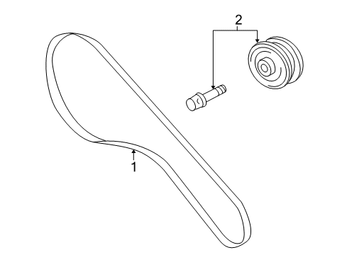 2003 Toyota Prius Belts & Pulleys Serpentine Belt Diagram for 99363-31120