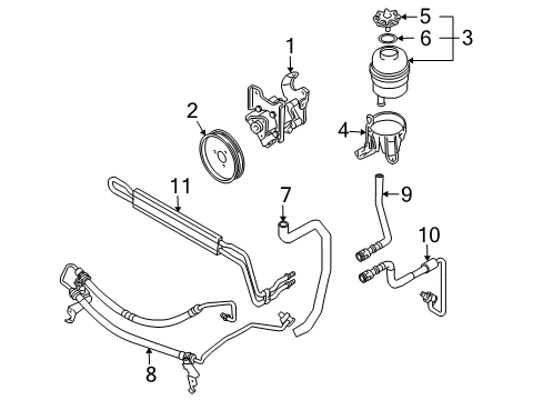 2005 BMW X3 P/S Pump & Hoses, Steering Gear & Linkage Return Pipe Diagram for 32413400190