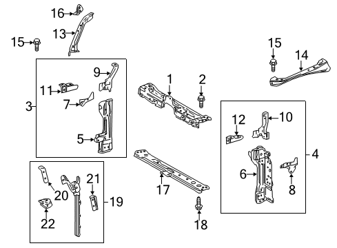 2018 Toyota C-HR Radiator Support Lock Support Bolt Diagram for 90080-10342