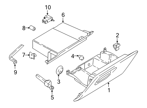 2022 Ford EcoSport Glove Box Glove Box Lamp Diagram for 1S4Z-14413-B