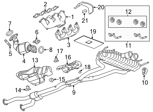 2013 Cadillac CTS Exhaust Components Muffler & Pipe Diagram for 20896635