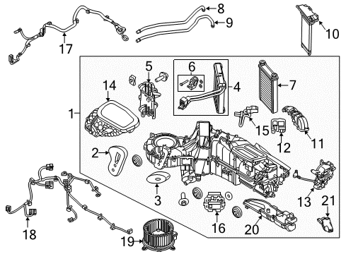 2016 Ford F-350 Super Duty HVAC Case Evaporator Assembly Seal Diagram for BC3Z-19C593-J