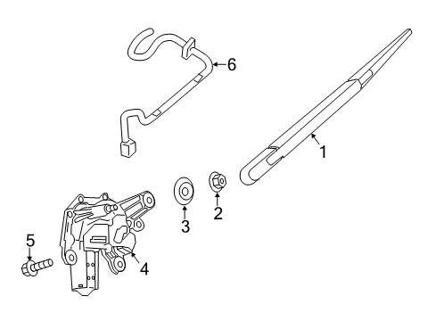 2017 Infiniti QX60 Lift Gate - Wiper & Washer Components Rear Window Wiper Arm Assembly Diagram for 28781-3JA0A