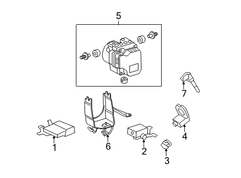 2012 Lexus IS F ABS Components ACTUATOR Assembly, Brake Diagram for 44050-53450